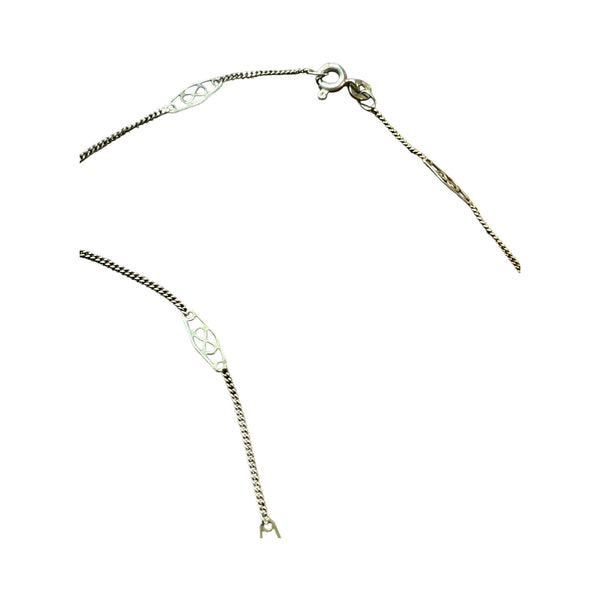 Vintage 14K Italian Gold Filigree 18" Infinity Link Station Necklace