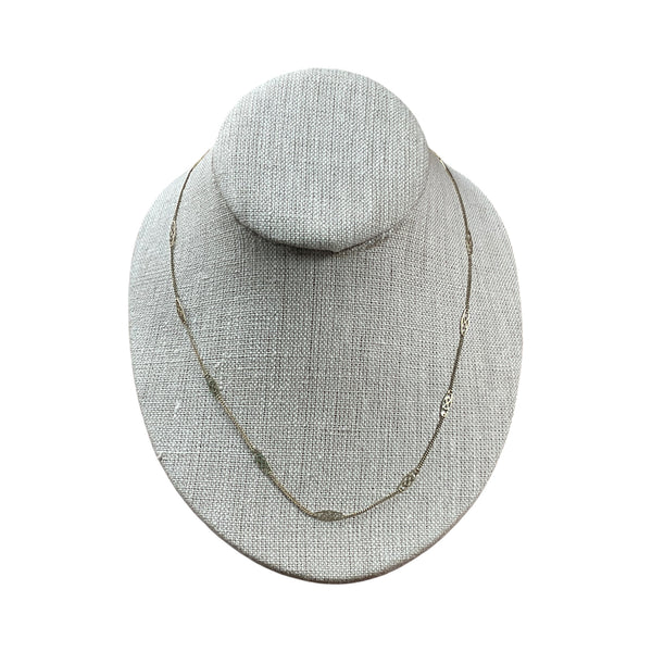 Vintage 14K Italian Gold Filigree 18" Infinity Link Station Necklace