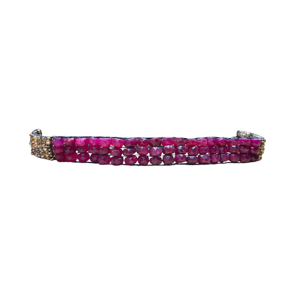 red ruby bracelet front view
