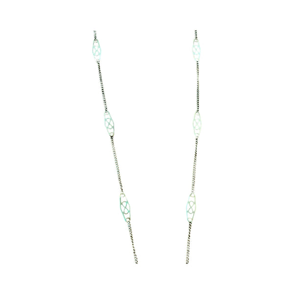 Vintage 14K Italian Gold Filigree 18" Infinity Link Station Necklace