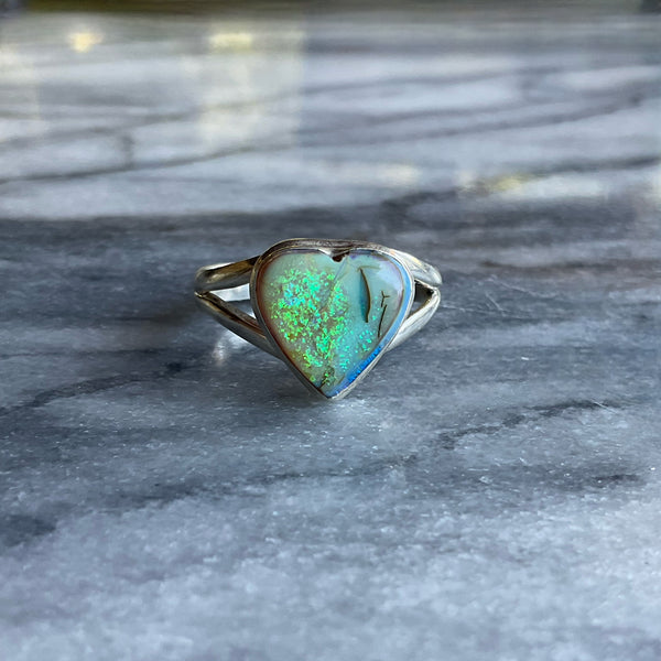 Heart Shaped Opal Ring size 9.5