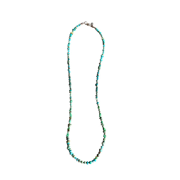 Turquoise Necklace 22 inches Beaded Stormie Designed Wearables Art