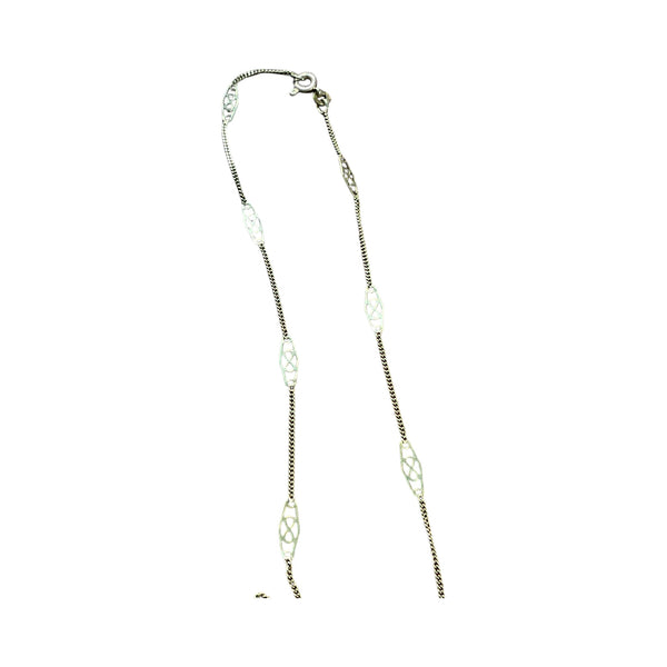 Vintage 14K Italian Gold Filigree 18" Infinity Link Station Necklace