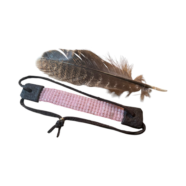 rose quartz bracelet beaded front view stormie art original jewelry