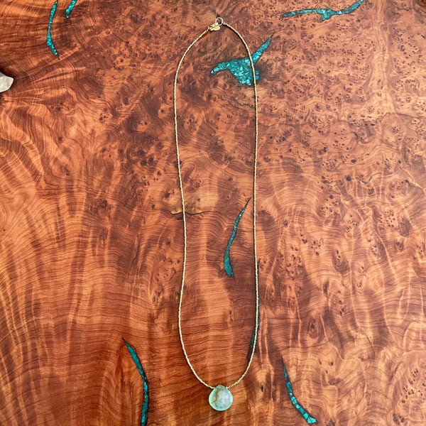 Chalcedony Teardrop Necklace