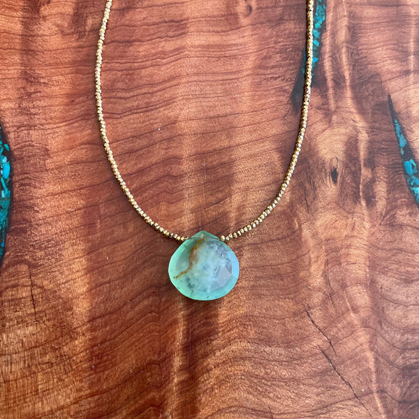 Chalcedony Teardrop Necklace