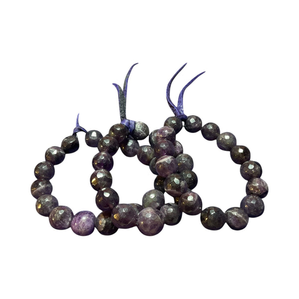 amethyst stretch bracelet 10mm faceted