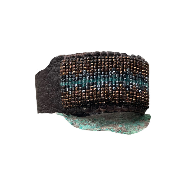 side view of beaded bracelet