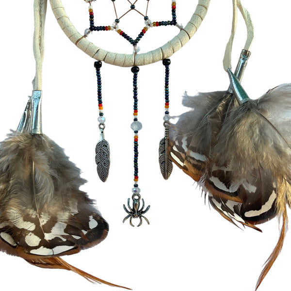 Black beaded Dreamcatcher with spider charms