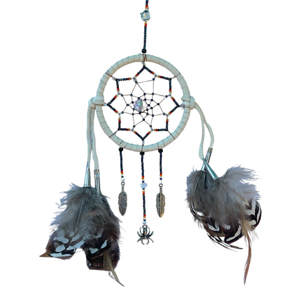 Black beaded Dreamcatcher with spider charms