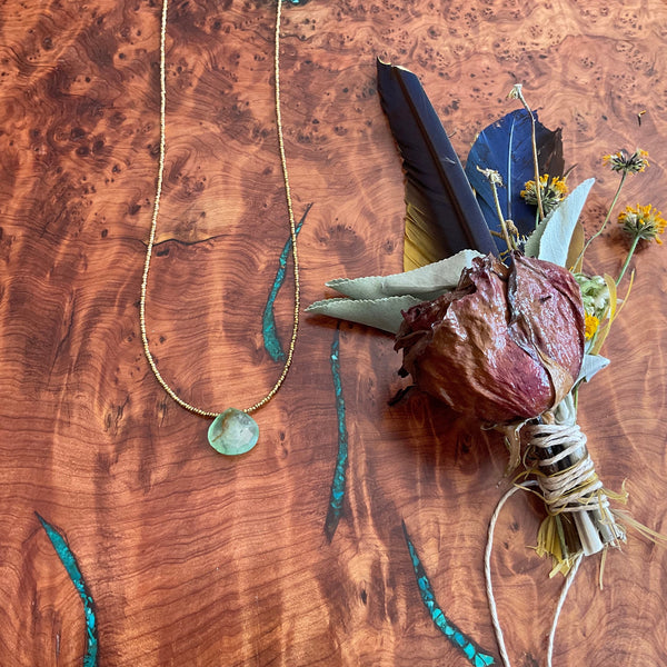 Chalcedony Teardrop Necklace