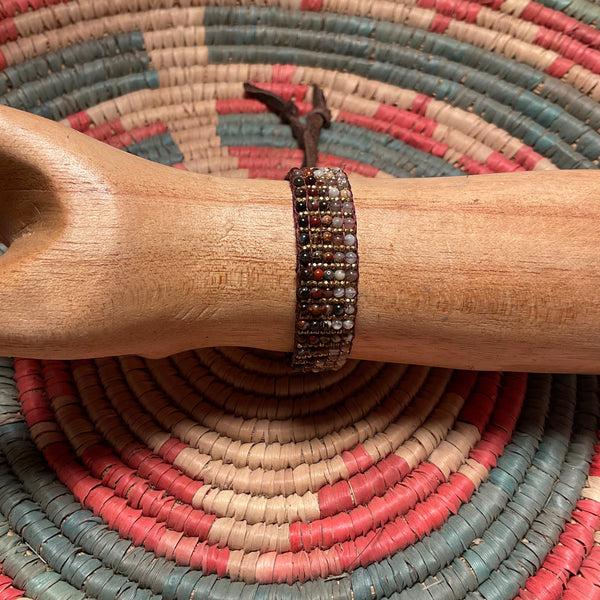 Red Jasper Solar Flair Stormie Beaded Bracelet - Native Inspired Handcrafted Jewelry | Stormie Art