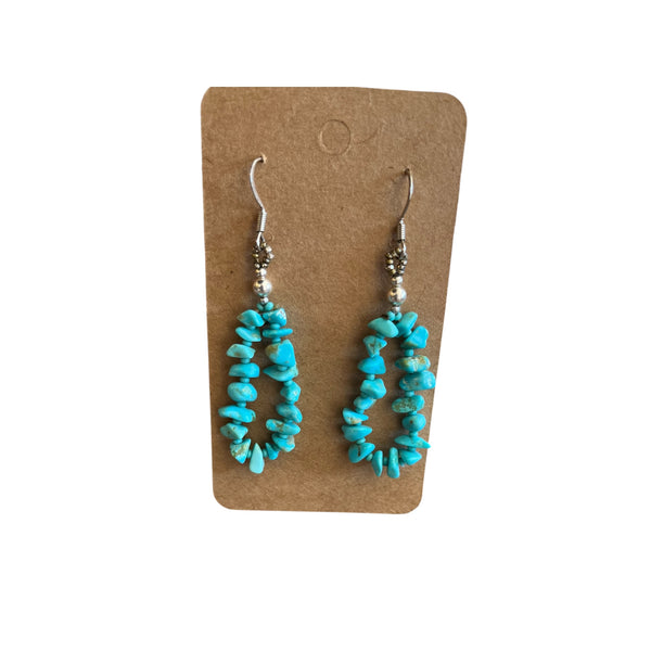 Stormie’s Turquoise Nugget Earrings with Antique Beads