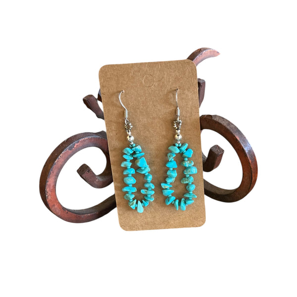 Stormie’s Turquoise Nugget Earrings with Antique Beads