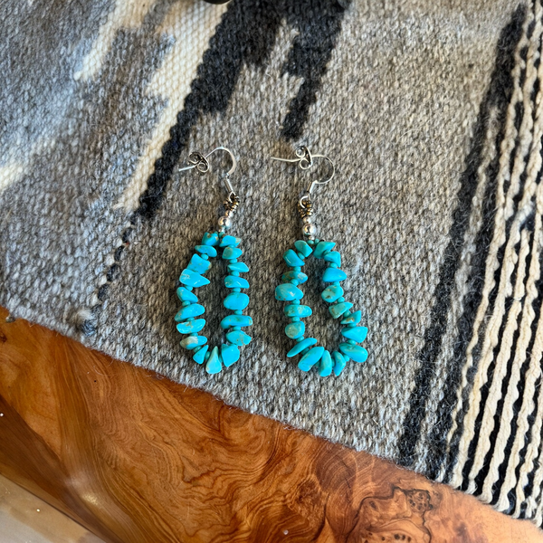 Stormie’s Turquoise Nugget Earrings with Antique Beads