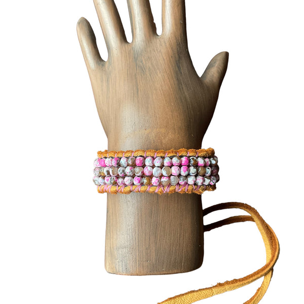 Pink Rose Agate Bracelet