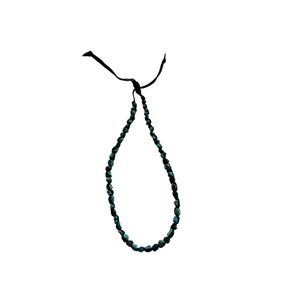 Turquoise Nugget Zig-Zag Necklace handmade beaded design