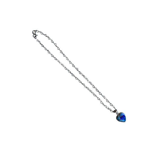 Opal Love Shaped Heart Necklace