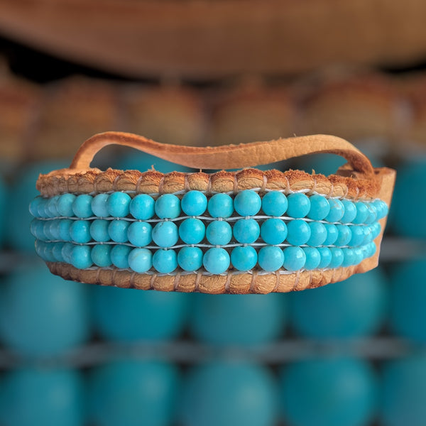 Gorgeous Baby Blue Turquoise Gemstone Beaded Bracelet