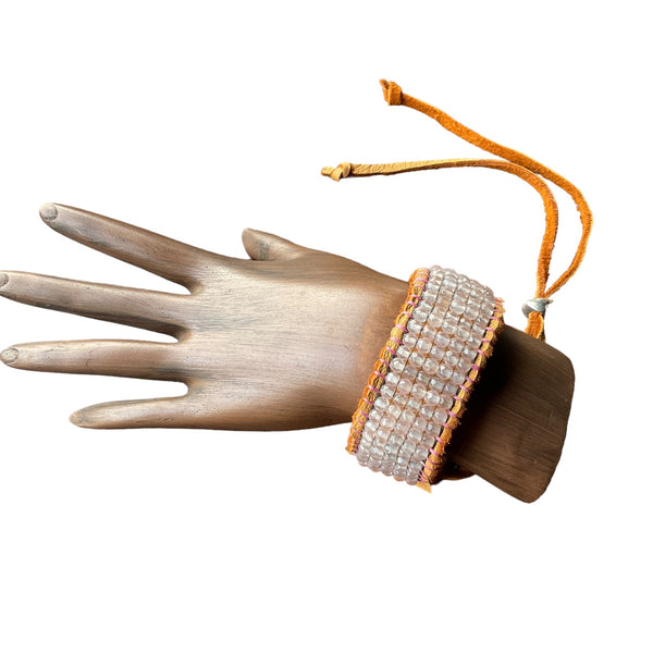 Rose Quartz 5 Row Beaded Bracelet