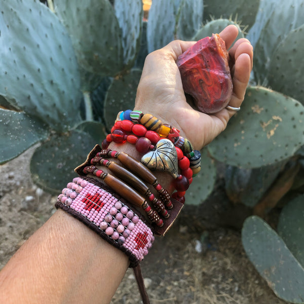 Inspiration of Positive Love Rhodonite Stormie Bracelet