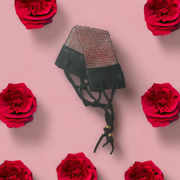 Pink Large Rose Quartz Cuff Bracelet