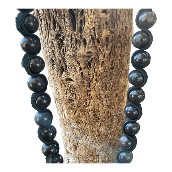 Black Opal Bison Leather Necklace