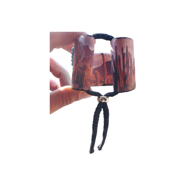 Turquoise Beaded Bracelet with Webbing