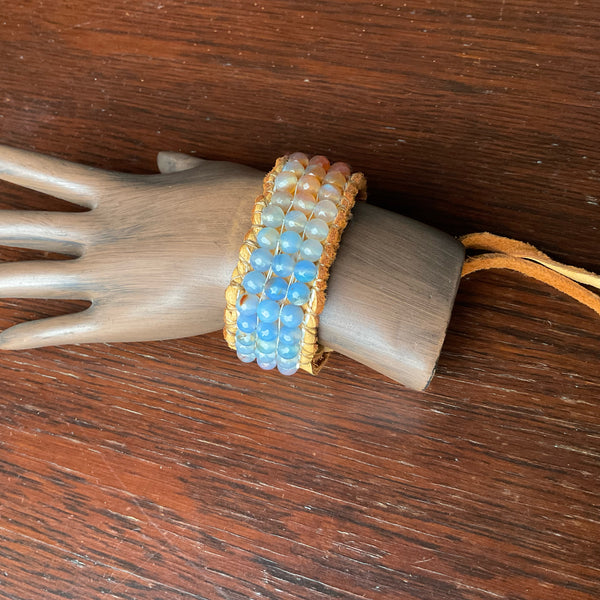 Natural Agate Beaded Bracelet