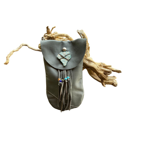 Stand into the Storm Bison Beaded Pouch