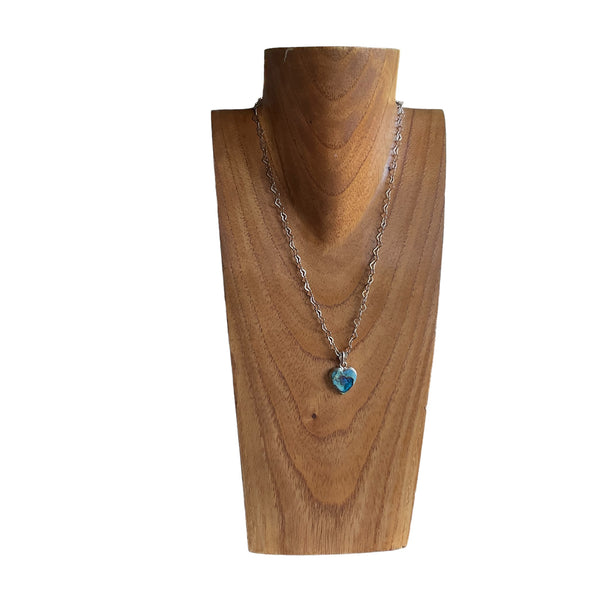 Opal Love Shaped Heart Necklace