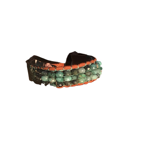Successful Love Emerald Green Leather Beaded Bracelet