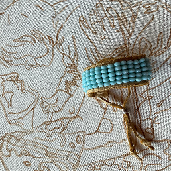 Sleeping Beauty Turquoise Beaded Bracelet