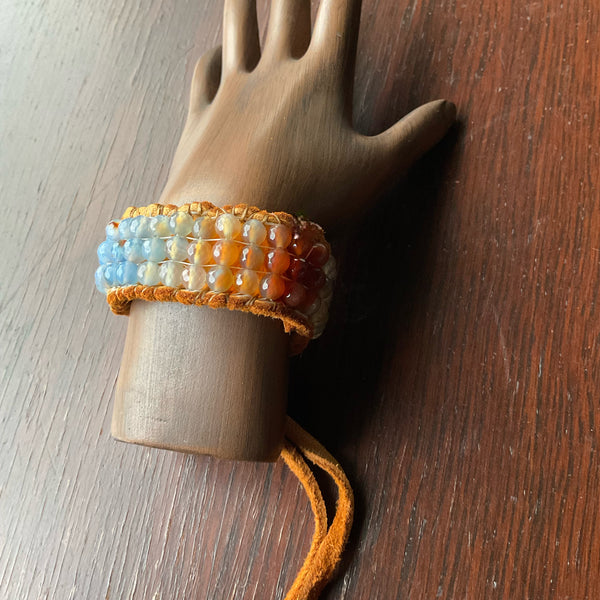 Natural Agate Beaded Bracelet