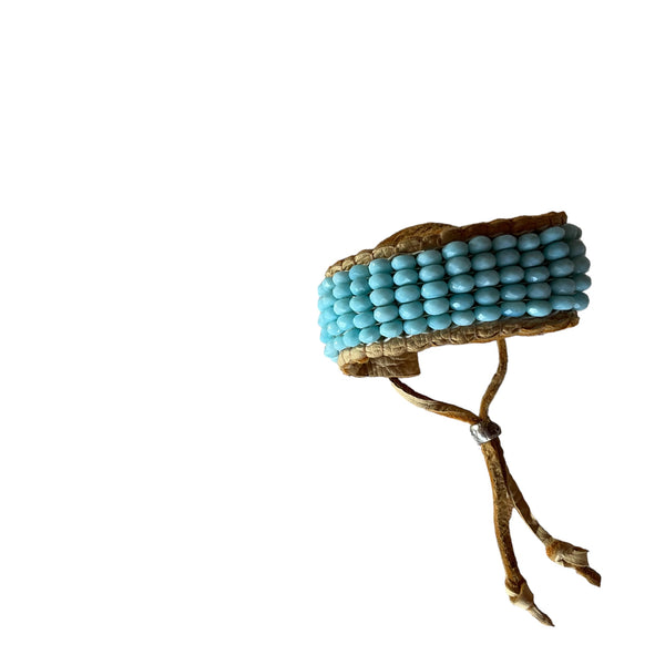 Sleeping Beauty Turquoise Beaded Bracelet