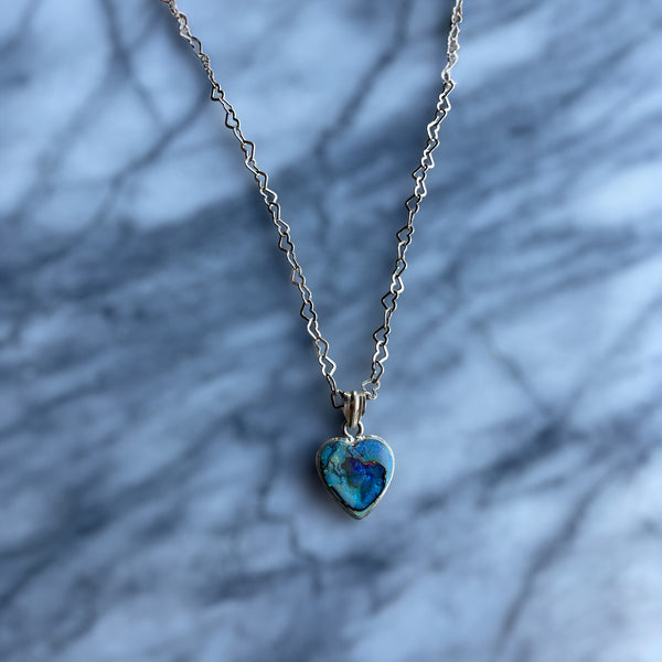 Opal Love Shaped Heart Necklace