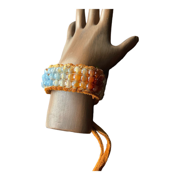 Natural Agate Beaded Bracelet