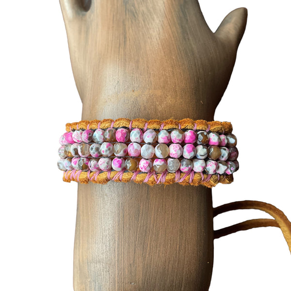 Pink Rose Agate Bracelet