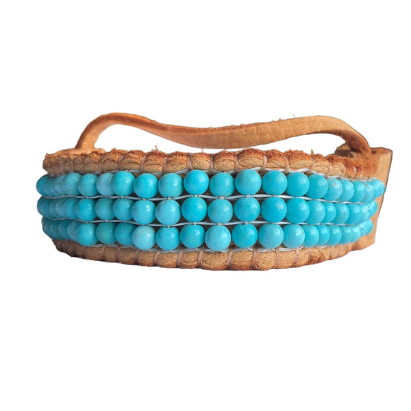 Gorgeous Baby Blue Turquoise Gemstone Beaded Bracelet