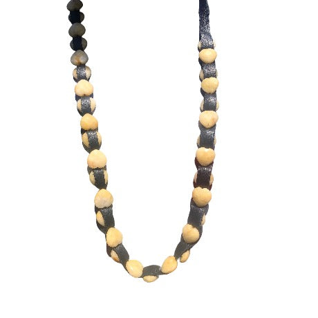 heart adventurine leather necklace/ hatband