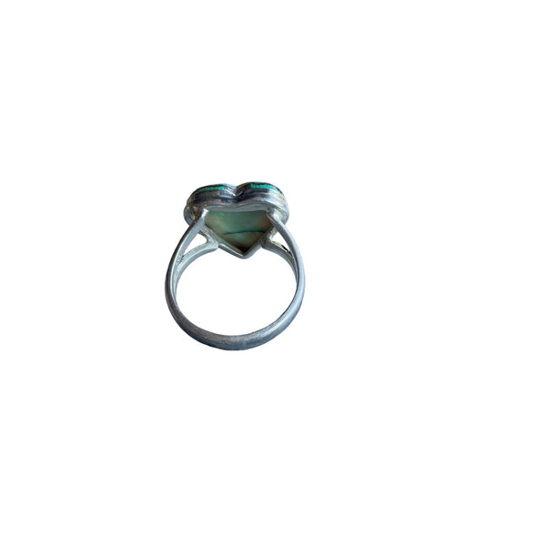 Opal Aura Heart Ring size 8