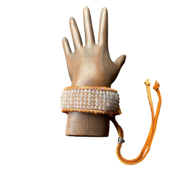 Rose Quartz 5 Row Beaded Bracelet