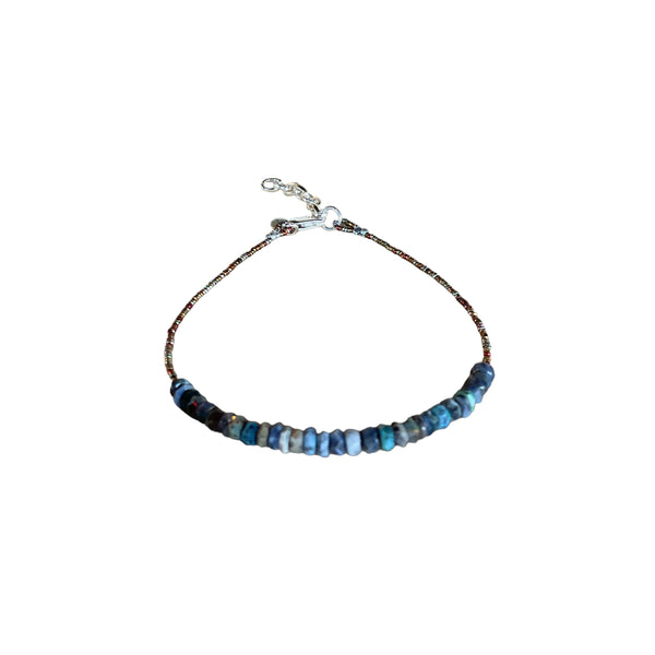 Natural Black Fire Beaded Opal Bracelet