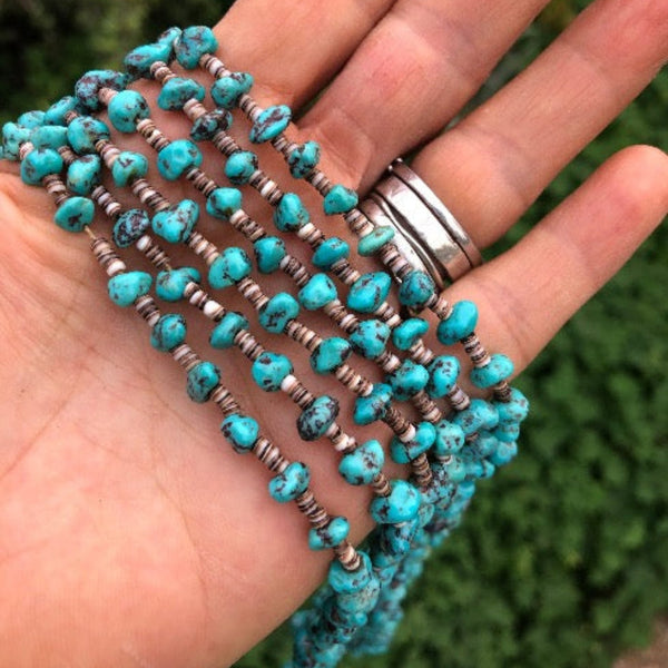 turquoise heishi necklace