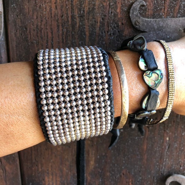 Sterling Beaded Cuff