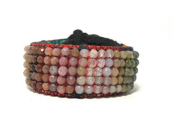 purple plum agate vegan bracelet