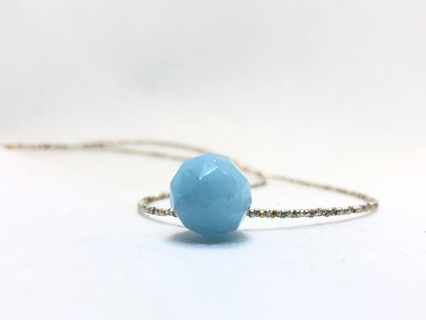 Aquamarine Teardrop Necklace