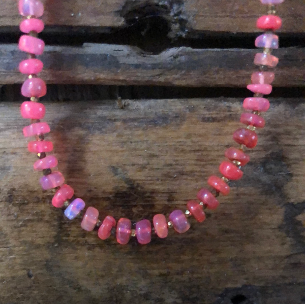 Hot Pink Opal Necklace