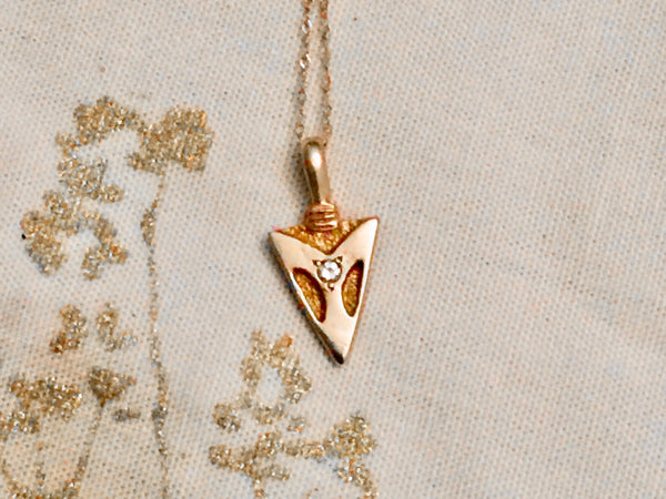One Golden Arrowhead Necklace