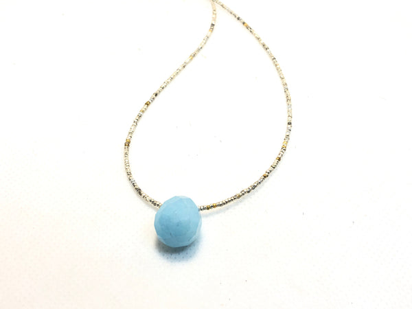 Aquamarine Teardrop Necklace